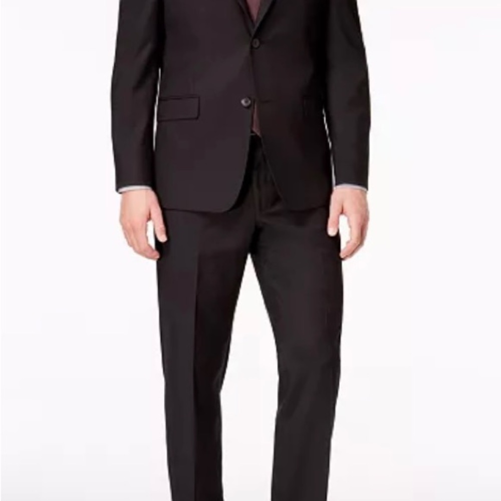 Andrew Marc Men's Black Modern Fit 2 Piece Suit Jacket Pants Size 42L MSRP $395